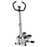 HOMCOM Stepper mit Handgriff Heimtrainer für Zuhause Kompakt Fitnessgerät für...