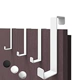 4smile Türhaken zum Einhängen, 4er Set - Weiße Kleiderhaken für Tür oder...