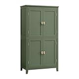 VASAGLE Badezimmerschrank, Badschrank, Küchenschrank mit 4 Türen, verstellbare...