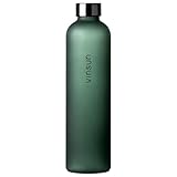 VINSUN Trinkflasche 1L grün - wiederverwendbar, Kohlensäure geeignet, BPA...
