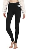 ACHTELEPHS Baumwoll Leggings Damen Baumwolle Blickdichte Leggins Hose Schwarz...