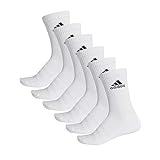 adidas Unisex 6 Paar Cushion Crew Socken, Top:White/White/White/White...