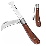 Zebbyee Veredelungsmesser, Gartenmesser Klappbar mit 2 Klingen, Okuliermesser...