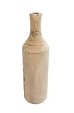 Holz Blumenvase XXL Flasche - 46 cm in Natur - Deko Vase naturbelassen -...