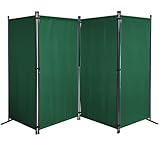 QUICK STAR Paravent 4 Teilig 165 x 220 cm Stoff Raumteiler Trennwand Balkon...