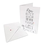 Muttertagskarte - Glückwunschkarte für die beste Mama der Welt - Grußkarte...