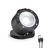 ANSMANN Profi Arbeitsstrahler mit 10W COB-LED, wiederaufladbar, 360° drehbares...