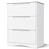 Bealife Kommode weiß, Schlafzimmerkommode mit 3 geräumigen Schubladen, Schrank...