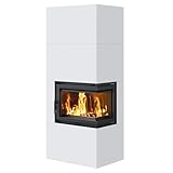 Kratki Home Simple Box Kamin-Ofen Stahl-Verkleidung weiß 2-Seitig Türanschlag...