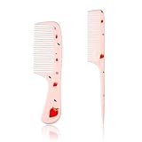 2St Niedlicher Haarkamm Set, Rosa Erdbeerkamm Feiner Zahnkamm und...