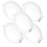 JANDEI – Packung mit 5 LED-Einbau-Downlights, 18 W, 1440 Lumen, runde Form,...