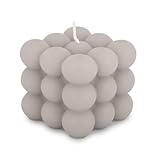 pajoma® Bubble Kerze Grau | Candle aus 20% Soy Wax + 80% Paraffin | Brenndauer...