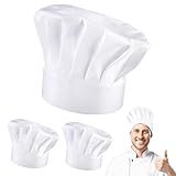 Apricitie 3 Stück Kochmütze Weiß Unisex Chef Kochmützen Erwachsene Chefkoch...