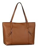 TOM TAILOR Beca Damen Shopper Umhängetasche Reißverschluss Groß Cognac Braun