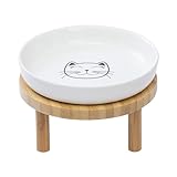 Lusifaco Keramik Katzennapf Erhöht, 15 cm Breite, Erhöhter Katzennapf aus...