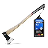 siwitec Holzaxt SH-140, Axt mit Hickory-Stiel und C45 Carbon Klinge, Länge:...