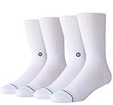 Stance Crew-Socken – Icon – Packungen, 2er-Pack (weiß), L