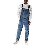 IQYU Jeanslatzhose Herren Blau - Jeans-Latzhose Stretch Herren-Overalls Baggy...