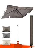 4happy SET Sonnenschirm rechtecktig Balkon mit Sonnenschirmhülle - UV50+...