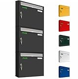 AL Briefkastensysteme Basic 3er Briefkasten RAL 7016 Anthrazit...