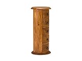 Woodkings® Rundschrank Texas Natur, Massivholz Akazie, Kommode, Design 5...