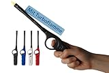 TOM 4 x Stabfeuerzeug mit Turbo Flame – langes Sturmfeuerzeug mit Stab 28,3 cm...