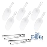 6 Stück Eisschaufel und 2 Zuckerzange, Kunststoff Futterschaufel Mehlschaufel,...