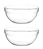 BigDean 2er Set Salatschüssel aus Glas 20 cm - Made in France - 1,8 Liter -...