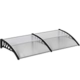 Outsunny Pultvordach Vordach für Haustür 200 x 96 x 27 cm Überdachung mit UV...