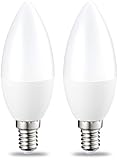 Amazon Basics E14 LED Weiß Lampe, Kerzenform, 2 Stück, 5W ersetzt 40W,...