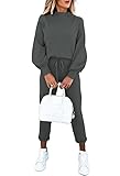 Sovoyontee Damen Lässig Trainingsanzug Pyjamas Hoher Hals Pullover Sweatshirt...
