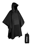 TOMSHOO Regenponcho mit Kapuze, Regenmantel Wasserdicht Camping Zelt Tarp...