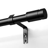 TRAROD Gardinenstange Schwarz 76-228cm, 16 mm Durchmesser Vorhangstange...