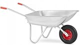 MAT-COMPANY Gartenschubkarre 120 Liter verzinkte Schubkarre mit Luftreifen 30 cm...