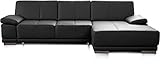 CAVADORE Ecksofa Corianne / Ledercouch inkl. Armteilverstellung und Longchair /...