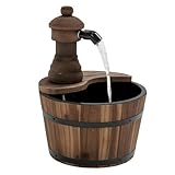 Outsunny Gartenbrunnen Springbrunnen Zierbrunnen Fassbrunnen Wasserfall...