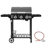 Royal Gourmet 3 Brenner Gasgrill Grillwagen mit Klappbaren Seitenablagen,...
