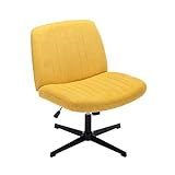 COLAMY Breiter Bürostuhl, Gepolsterter Armloser Schreibtischstuhl Drehbarer...