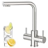 CREA 4 Wege Wasserhahn Küche, Küchenarmatur mit Sodawasser, 360° Drehbar Vier...