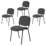 Topsit Büro & More 4er Set Besucherstuhl ISO, Bequemer Konferenzstuhl,...