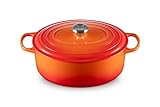 Le Creuset Signature Gusseisen-Bräter mit Deckel, Ø 31 cm, Oval, Für alle...