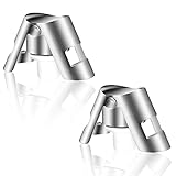 2 Stück Sektflaschenverschluss, Edelstahl Flaschenverschluss Weinverschluss Champagner Verschluss, Sektverschlüsse Sekt Flasche Champagne Verschluss Sektverschlus(Silber)