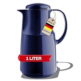 MARKUTEC Concord Flat Kunststoff-Thermoskanne – 1 Liter – Dunkelblau –...