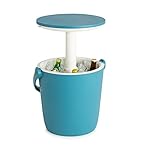 Keter Kühlbox Go Bar, mobiler 2-in-1-Getränkekühler und Serviertisch,...