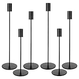 Kerzenständer 6 teiliges Set, 6 Kerzenständer Schwarz, Säulenförmig...