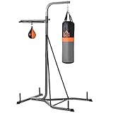 HOMCOM 2-in-1 Boxsackständer max. Tragkraft 100 kg, drehbar Boxsackhalterung...