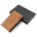 Smartify Visitenkartenetui aus Walnussholz - Visitenkartenhalter aus Holz und...