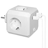 Mehrfachsteckdose ohne Kabel, 7 in 1 Steckdosenwürfel, 4 Fach Cube...