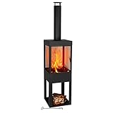 BBQ Collection Terrassenofen mit Schornstein - Gartenkamin mit Funkenschutz -...