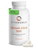 Calcium Citrat – 533mg Calcium pro Tag (120 vegane Kapseln) – Hohe...
